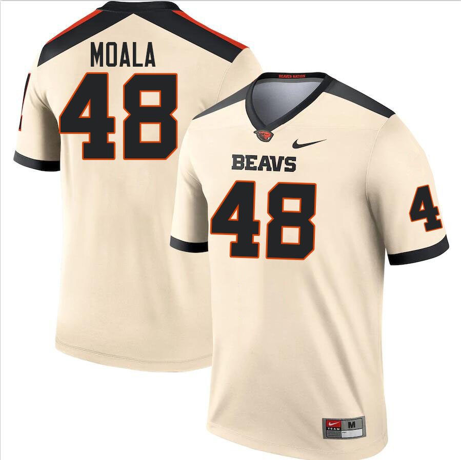 Men #48 Jessaia Moala Oregon State Beavers College Football Jerseys Stitched-Cream